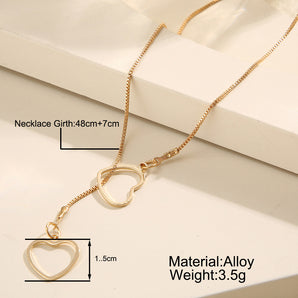 Nihao Wholesale IG Style Heart Shape Alloy Plating Hollow Out Women's Pendant Necklace