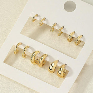 Nihao Wholesale 1 Set Simple Style Round Plating Alloy Earrings