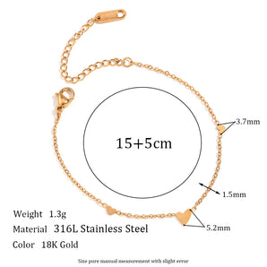 Nihao Wholesale Simple Style Heart Shape Stainless Steel 18K Gold Plated Bracelets In Bulk