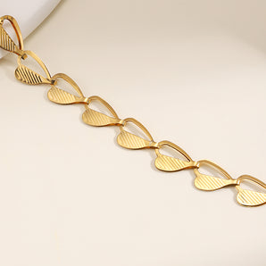 Nihao Wholesale Simple Style Heart Shape Stainless Steel Plating 18K Gold Plated Bracelets