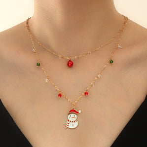 Nihao Wholesale Fashion Snowman Metal Wholesale Layered Necklaces