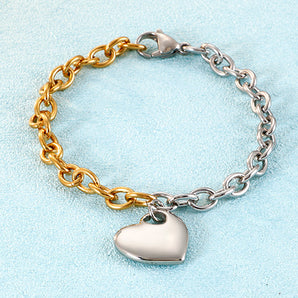 Nihao Wholesale simple and creative gold stainless steel heart bracelet wholesale