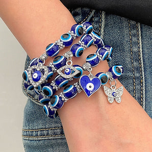 Nihao Wholesale Vintage Style Simple Style Heart Shape Eye Butterfly Artificial Diamond Resin Wholesale Bracelets