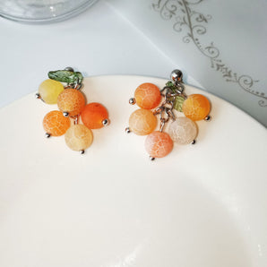Nihao Wholesale Fashion Fruit Alloy Glass Beaded Earrings