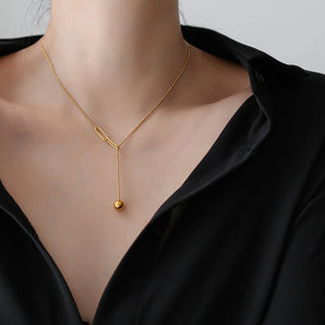 Nihao Wholesale Simple Style Geometric Titanium Steel Plating Necklace