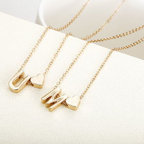 Nihao Wholesale 1 Piece Simple Style Letter Heart Shape Alloy Plating Women'S Pendant Necklace