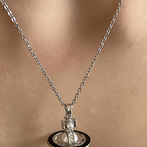 Nihao Wholesale Fashion Planet Alloy Enamel Artificial Pearls Women'S Pendant Necklace