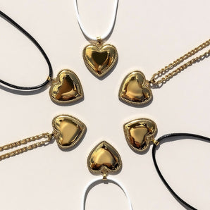 Nihao Wholesale Retro Heart Shape Titanium Steel Plating 18K Gold Plated Pendant Necklace