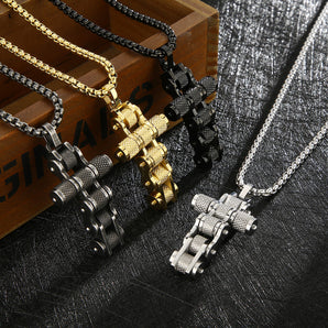 Nihao Wholesale Hip-Hop Cross Titanium Steel Plating Men's Pendant Necklace