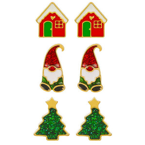 Nihao Wholesale 1 Set Simple Style Christmas Tree Santa Claus Christmas Socks Plating Alloy Drop Earrings Ear Studs