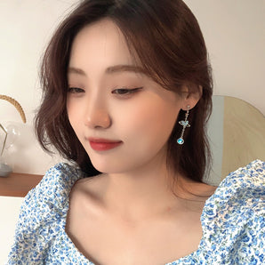Nihao Wholesale Cute Bear Alloy Enamel Glass Drop Earrings