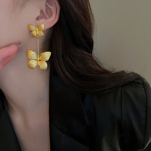 Nihao Wholesale 1 Pair Sweet Butterfly Plating Copper Copper Drop Earrings