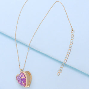 Nihao Wholesale Fashion Heart Shape Copper Sequins Girl'S Necklace 1 Piece