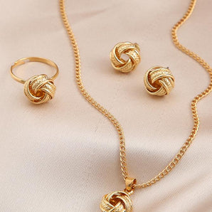 Nihao Wholesale Elegant Streetwear Solid Color Copper Women's Rings Earrings Necklace