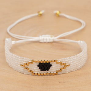 Nihao Wholesale Ethnic Style Devil'S Eye Glass Knitting Unisex Drawstring Bracelets