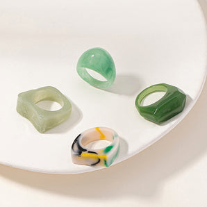Nihao Wholesale Fashion Geometric Plastic Resin Transparent Women'S Rings
