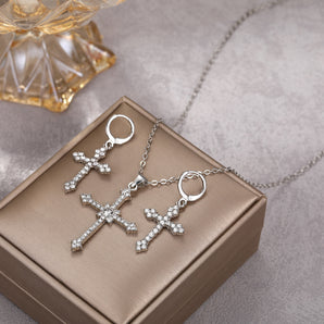 Nihao Wholesale IG Style Shiny Cross Alloy Inlay Rhinestones Women's Jewelry Set