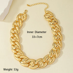 Nihao Wholesale Simple Style Solid Color Alloy Plating 14K Gold Plated Women's Choker
