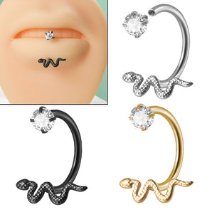 Nihao Wholesale Lady Insect Stainless Steel Plating Inlay Zircon lip stud Ear Studs