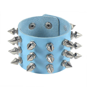 Nihao Wholesale Punk Solid Color Pu Leather Patchwork Unisex wristband