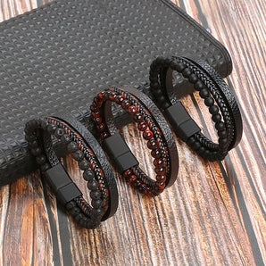 Nihao Wholesale Classical Hip-Hop Solid Color Alloy Handmade Men'S Bracelets