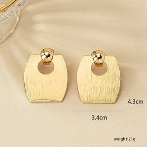 Nihao Wholesale 1 Pair Exaggerated Simple Style Rectangle Plating Hollow Out Metal Drop Earrings