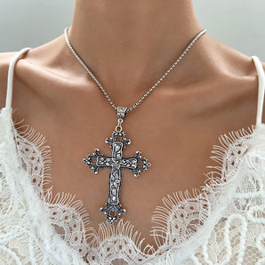 Nihao Wholesale Gothic Cross Alloy Plating 14K Gold Plated Unisex Pendant Necklace