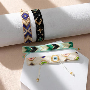 Nihao Wholesale Bohemian Geometric Glass Handmade Women'S Bracelets
