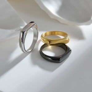 Nihao Wholesale Fashion Geometric Titanium Steel Plating Women'S Rings