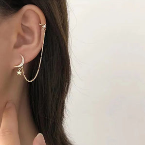 Nihao Wholesale 1 Piece Vacation Modern Style Simple Style Moon Alloy Plating Artificial Rhinestones Women'S Drop Earrings