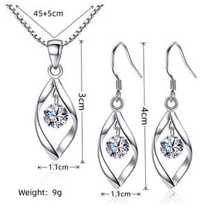 Nihao Wholesale Commute Solid Color Alloy Iron Plating Inlay Zircon White Gold Plated Women's Earrings Necklace