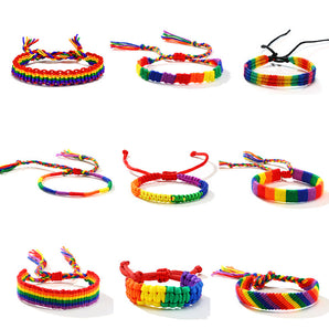 Nihao Wholesale Fashion Rainbow Bow Knot cord Knitting Women'S Bracelets