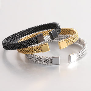 Nihao Wholesale Simple Style Solid Color Stainless Steel Plating Gold Plated Bangle