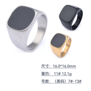 Nihao Wholesale Retro Punk Solid Color Stainless Steel Plating Gold Plated Rings