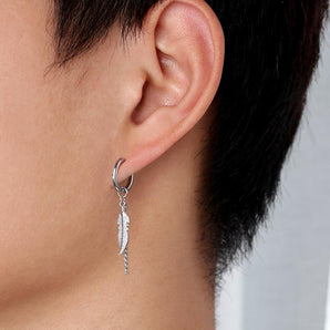 Nihao Wholesale 1 Piece Retro Leaf Asymmetrical Titanium Steel Earrings