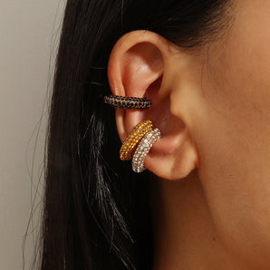 Nihao Wholesale Jewelry Fashion C Shape Alloy Artificial Gemstones Diamond Earrings