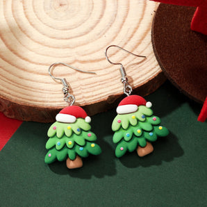 Nihao Wholesale Sweet Christmas Tree Resin Girl'S Drop Earrings
