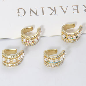 Nihao Wholesale Jewelry Fashion Geometric Alloy Artificial Gemstones Diamond Earrings