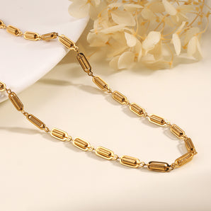 Nihao Wholesale Simple Style Geometric Stainless Steel Plating 18K Gold Plated Necklace