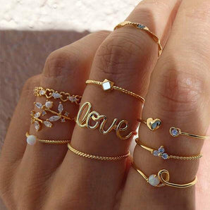 Nihao Wholesale Simple Style Roman Style Flower Alloy Hollow Out Women's Rings