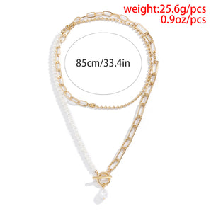 Nihao Wholesale Simple Style Round Imitation Pearl Alloy Wholesale Pendant Necklace