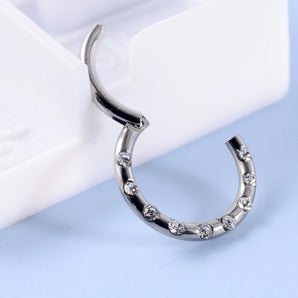 Nihao Wholesale 1 Piece Fashion Solid Color Plating Inlay Stainless Steel Zircon Nose Ring