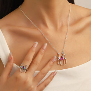 Nihao Wholesale Funny Spider Alloy Plating 14K Gold Plated Silver Plated Halloween Women's Jewelry Set