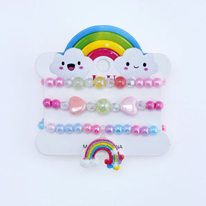 Nihao Wholesale Fashion Rainbow Heart Shape Arylic Kid'S Bracelets