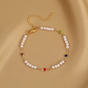 Nihao Wholesale Fashion Heart Shape Butterfly Alloy Inlay Artificial Pearls Rhinestones Women'S Bracelets 1 Piece