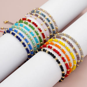 Nihao Wholesale Basic Retro Shiny Solid Color Glass Wholesale Bracelets