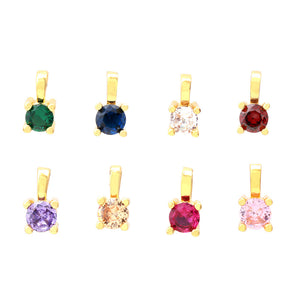 Nihao Wholesale Simple Style Round Copper Plating Inlay Zircon 18K Gold Plated Charms
