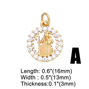 Nihao Wholesale Simple Style Cross Letter Copper Gold Plated Zircon 18K Gold Plated Jewelry Accessories