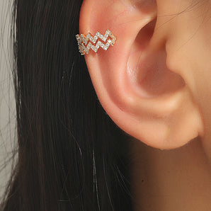 Nihao Wholesale wholesale jewelry diamond wave line copper ear clip