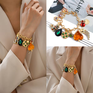 Nihao Wholesale Fashion Heart Shape Alloy Plating Rhinestones Women'S Bracelets